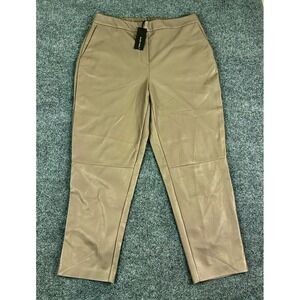 Black Tape Faux Leather Pants Womens XL Taupe Blush Pull On Stretch NWT